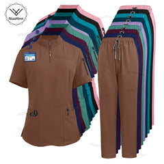 Niaahinn Scrub Surgical Uniforms Medical Clothing for Women Hot Sell Multi-color Veterinary Pet Hospital Dental Clinic Work Wear