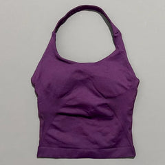 HISTELLO Sports Halter Top Gym Vest Woman Backless Tank Tops Push Up Sport Bra Running Vest Workout Top Activewear Yoga Clothing