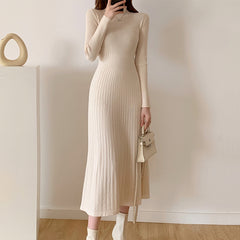 New Autumn Winter Korean Style Long Knit Dress