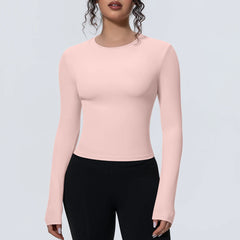 Woman's Yoga Long Sleeved Gym Sports Running Top Slim Breathable Soild Color Fitness Top Running Shirts Gym Top Yoga Sport Top