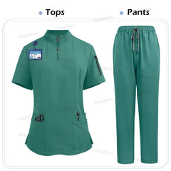 Niaahinn Scrub Surgical Uniforms Medical Clothing for Women Hot Sell Multi-color Veterinary Pet Hospital Dental Clinic Work Wear
