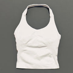 HISTELLO Sports Halter Top Seamless Longline Strappy Gym Tank Top Women Yoga Clothing Workout Fitness Sportswear Pilates Vest