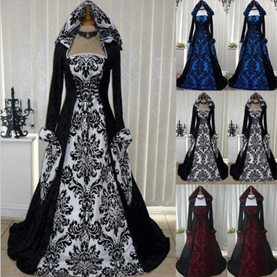 2019 Vintage Style Long Sleeve Hooded Dress
