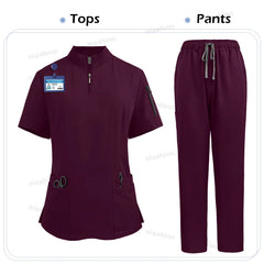 Niaahinn Scrub Surgical Uniforms Medical Clothing for Women Hot Sell Multi-color Veterinary Pet Hospital Dental Clinic Work Wear