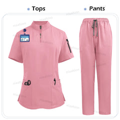 Niaahinn Scrub Surgical Uniforms Medical Clothing for Women Hot Sell Multi-color Veterinary Pet Hospital Dental Clinic Work Wear