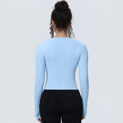 Woman's Yoga Long Sleeved Gym Sports Running Top Slim Breathable Soild Color Fitness Top Running Shirts Gym Top Yoga Sport Top