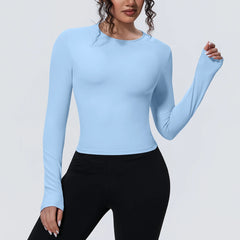 Woman's Yoga Long Sleeved Gym Sports Running Top Slim Breathable Soild Color Fitness Top Running Shirts Gym Top Yoga Sport Top