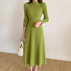 New Autumn Winter Korean Style Long Knit Dress